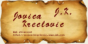Jovica Kreclović vizit kartica